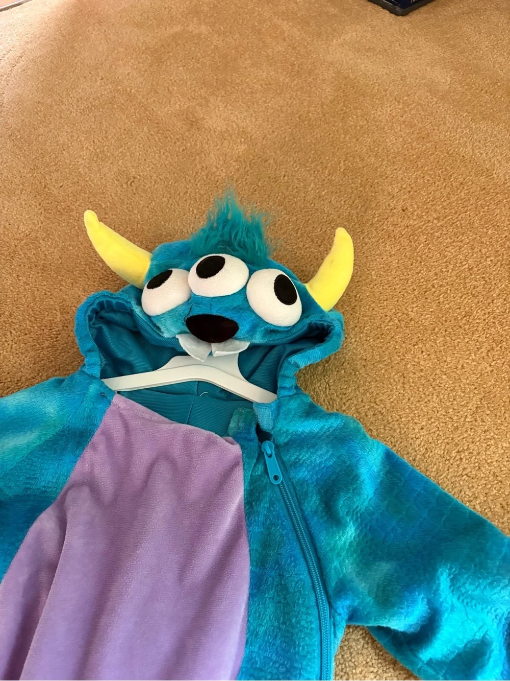 Kids Teal Plush Dragon Pajamas with Purple Belly - Cozy One-Piece